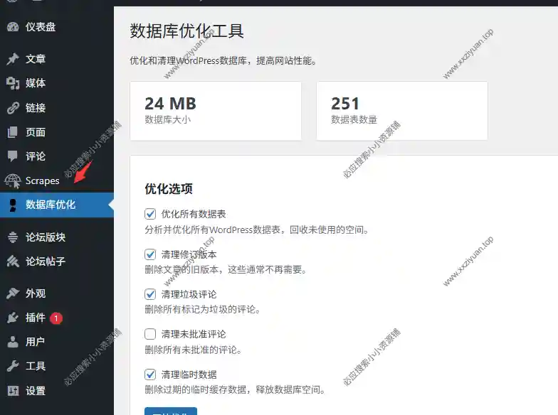 WordPress数据库清理优化插件_v1.0.0