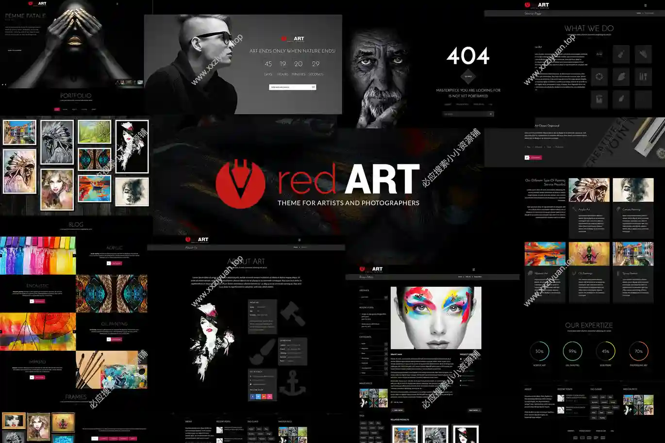 WordPress藝術攝影作品集展示主題 RedArt v3.8 無限制版