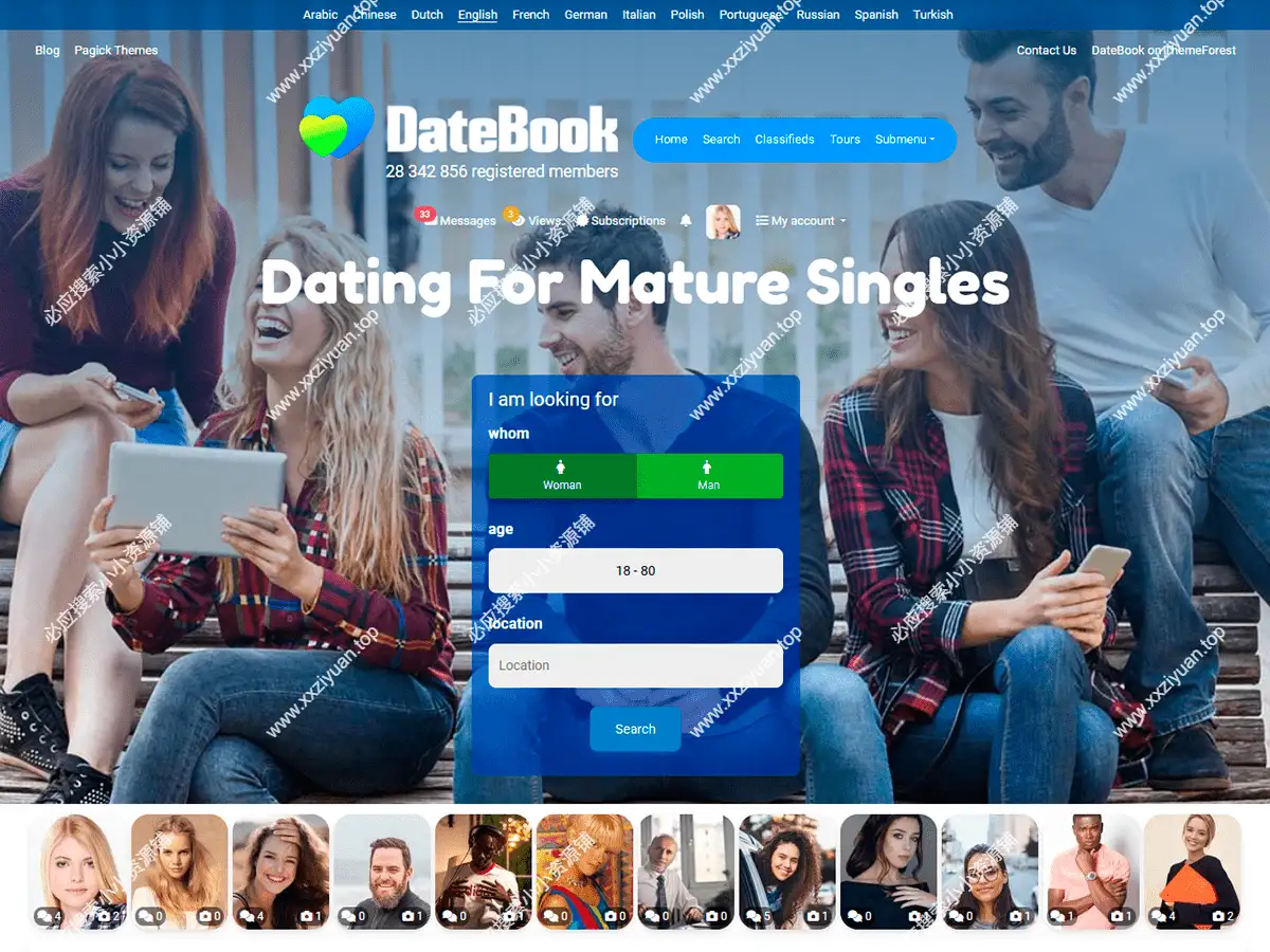 DateBook v4.9.4 已激活版-多语言功能丰富约会 WordPress 主题