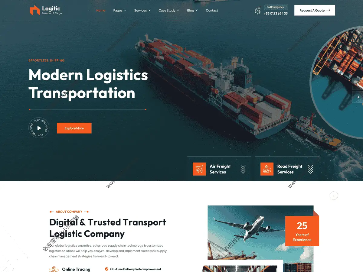 Logitic 1.1.5 已激活版|响应迅速的现代运输和物流服务 WordPress 主题