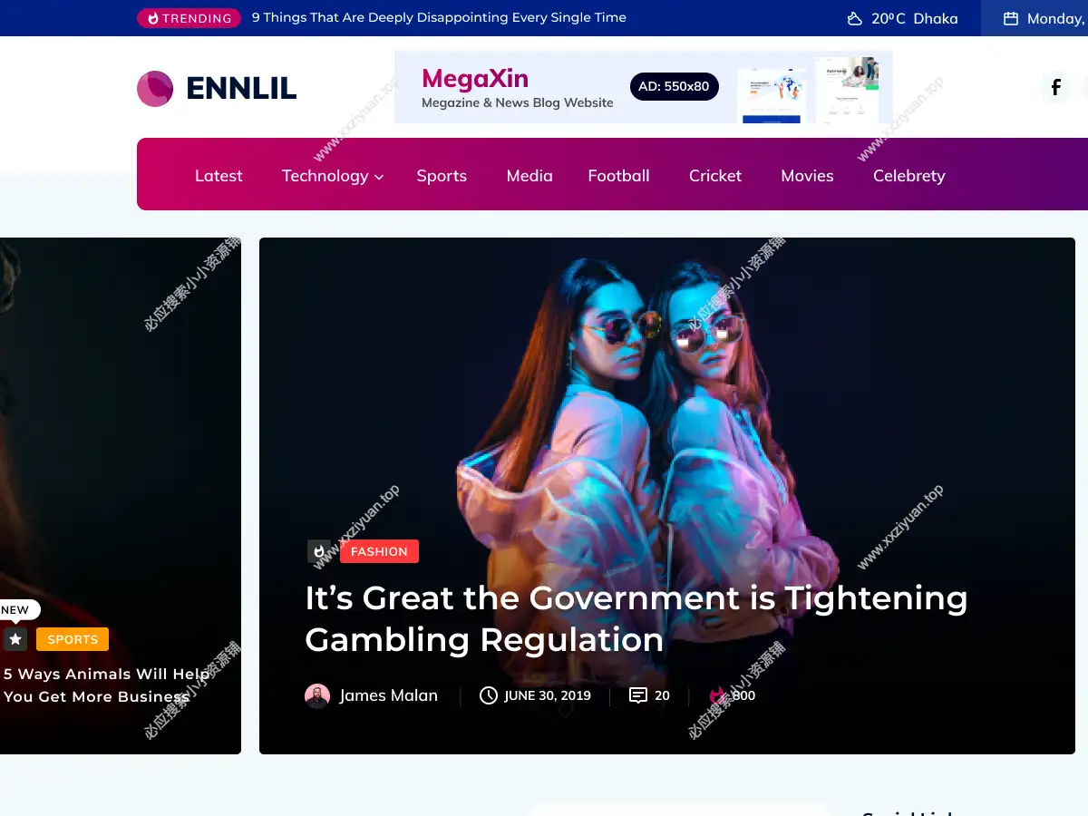 Ennlil v1.0.1 现代时尚的杂志类WordPress主题