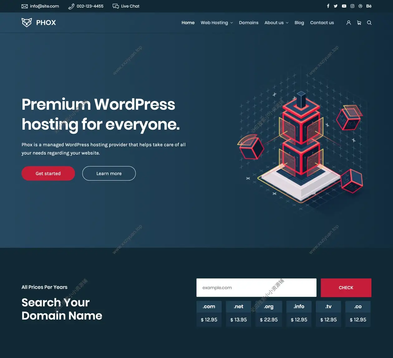 Phox v2.4.9.3 Hosting WordPress 和 WHMCS 主题(已激活)