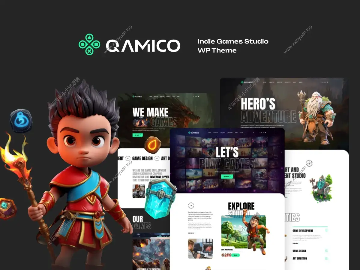 Qamico v1.1.1 – 独立游戏工作室WordPress主题