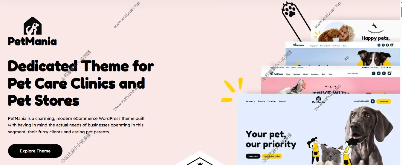 WordPress宠物护理店和电子商务主题 – PetMania v21 已激活版