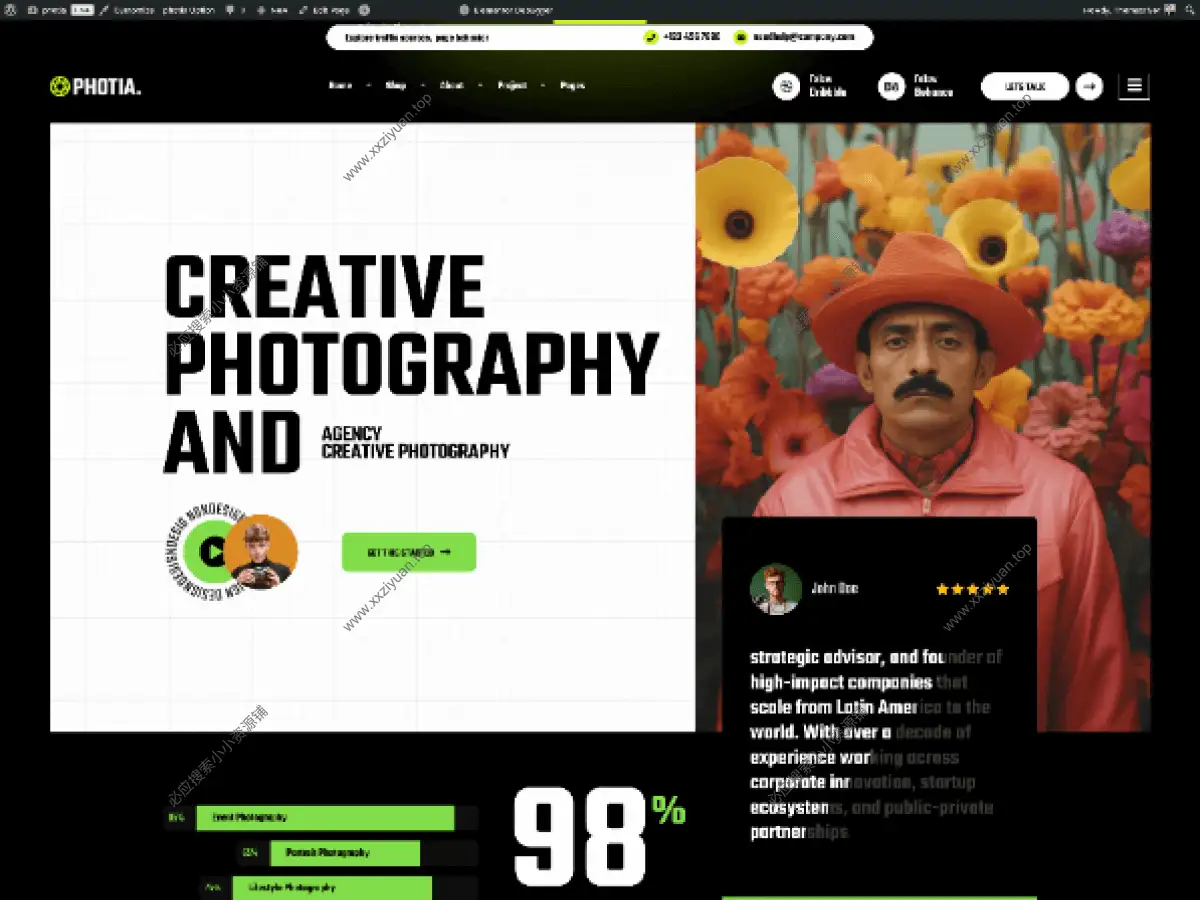WordPress 摄影作品集主题 – Photia v1.0.1英文版