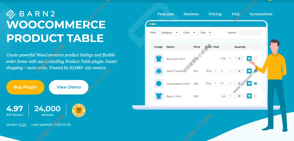 WooCommerce Product Table v4.3.5 –  WooCommerce产品列表和订单表单插件
